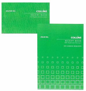 34/50DL RECEIPT BOOK DUP 67X105